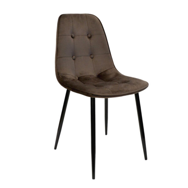 Chair M-01-3 (Hlr-49) Velvet Brown + Black Legs