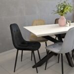Chair M-01-3 (Hlr-9) Cappuccino Velvet + Black Legs - Image 3