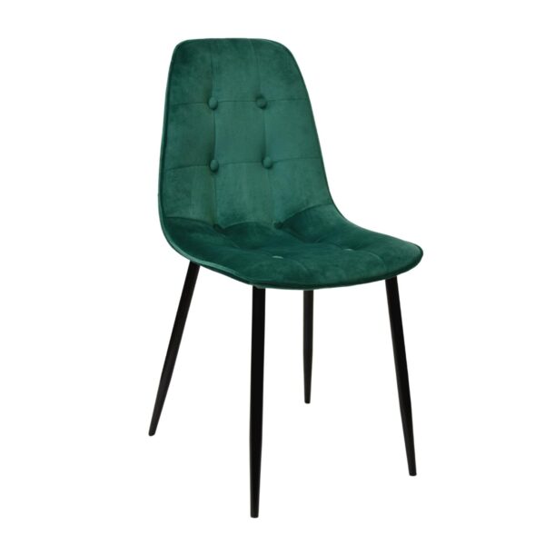 M-01-3 (Hlr-56) Velvet Green + Black Legs Chair