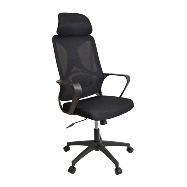 Office Armchair F-20141 B Black+Black Frame Discover the F-20141B Black office chair with a black frame, perfect for daily comfort at the office. With breathable acrylic mesh upholstery and a height adjustment mechanism, this chair offers optimal support. Ideal for a modern working environment!