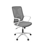 Office Armchair F-20141 A Grey+White Frame Discover the F-20141 A office armchair in gray, with a white frame, comfortable and ergonomic. Ideal for work, this adjustable chair offers optimal support and a tilt mechanism for adjustment. Height adjustable between 46-56 cm, perfect for any desk.