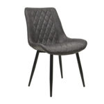 Hans (Cosy16) Eco-Leather Dark Grey + Black Legs Chair