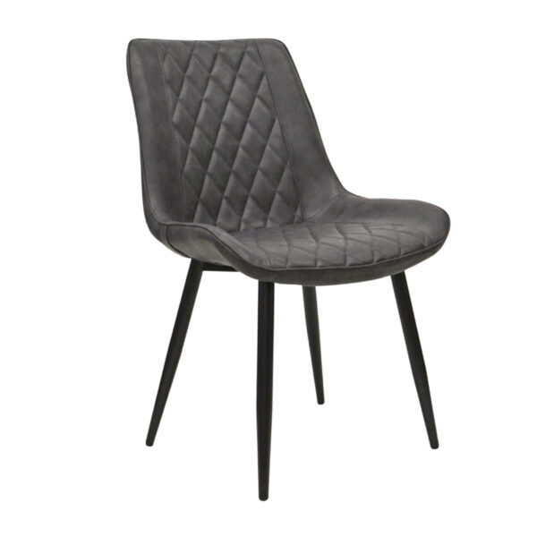Стул Hans~Black  PU Cosy 16+Black Legs Стул Hans в темно-сером оттенке — идеальный выбор для вашей кухни! Сочетание фанеры, полиуретановой пены и приятной экокожи обеспечивает комфорт и стиль. Металлические ножки с защитой для пола добавляют прочности. Доступен в разных цветах.