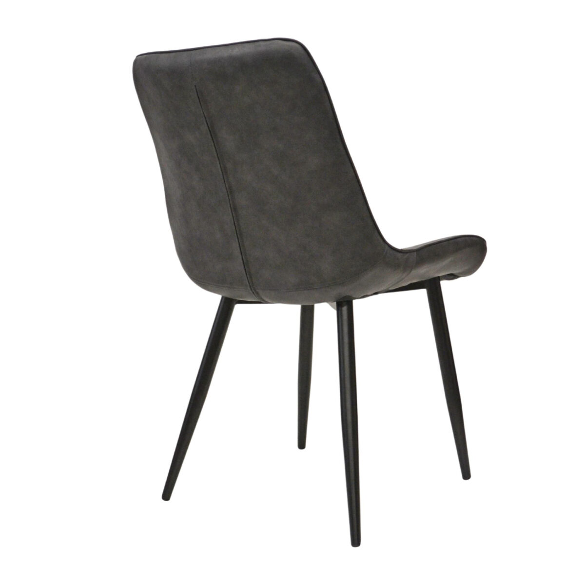 Hans (Cosy16) Eco-Leather Dark Grey + Black Legs Chair - Image 2