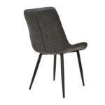 Hans (Cosy16) Eco-Leather Dark Grey + Black Legs Chair - Image 2