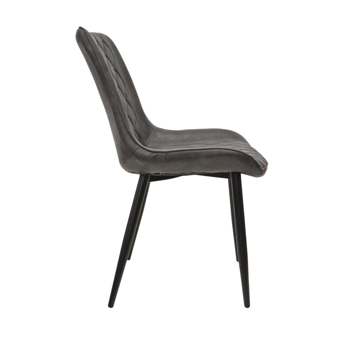 Hans (Cosy16) Eco-Leather Dark Grey + Black Legs Chair - Image 3