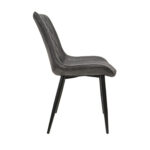 Hans (Cosy16) Eco-Leather Dark Grey + Black Legs Chair - Image 3