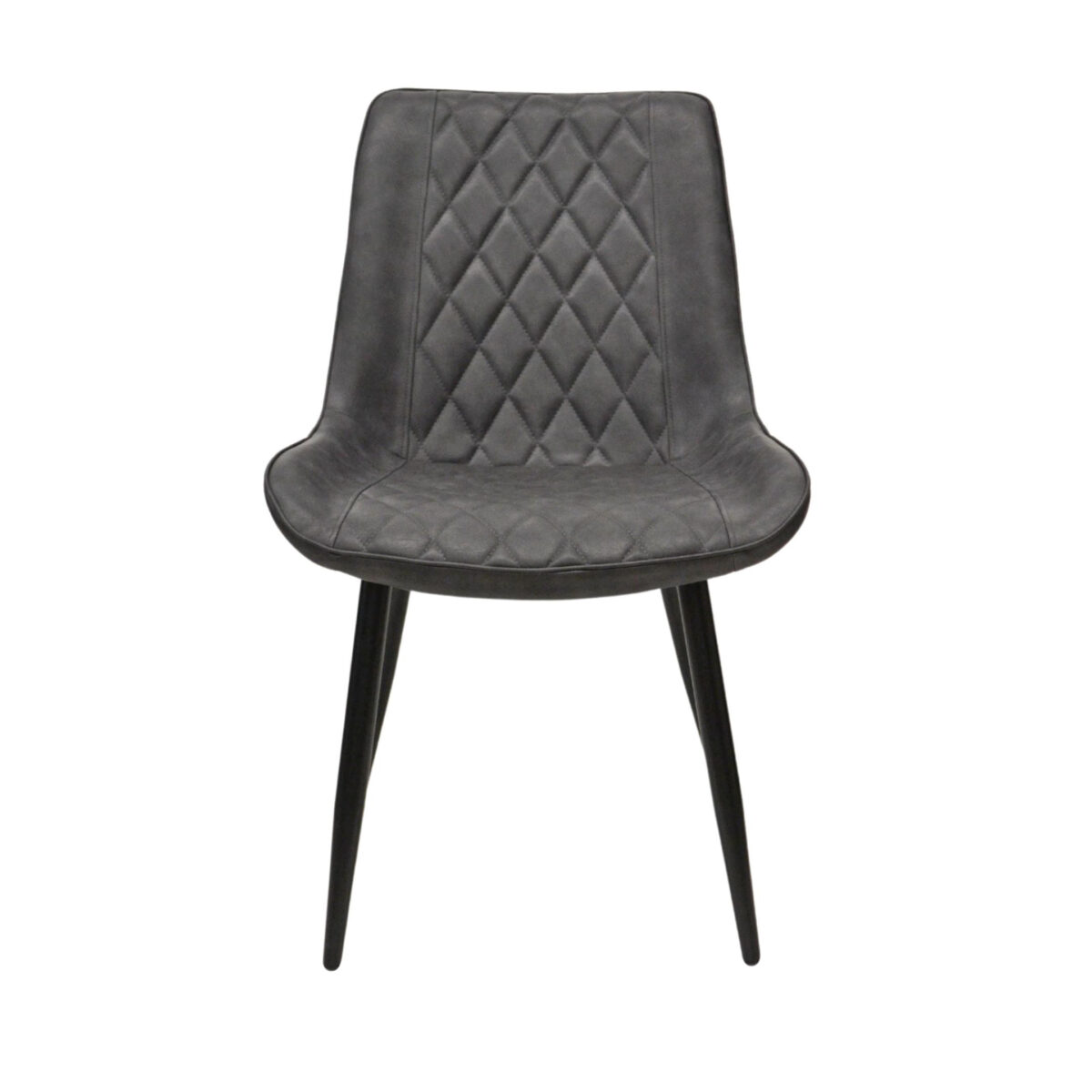 Hans (Cosy16) Eco-Leather Dark Grey + Black Legs Chair - Image 4