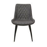 Hans (Cosy16) Eco-Leather Dark Grey + Black Legs Chair - Image 4