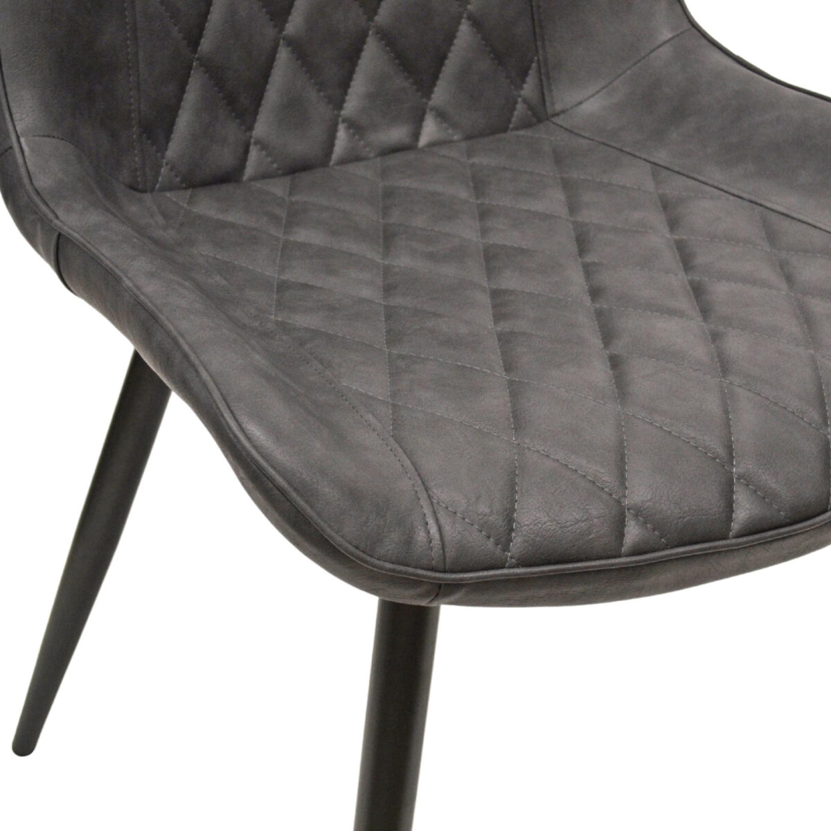 Hans (Cosy16) Eco-Leather Dark Grey + Black Legs Chair - Image 5