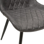 Hans (Cosy16) Eco-Leather Dark Grey + Black Legs Chair - Image 5