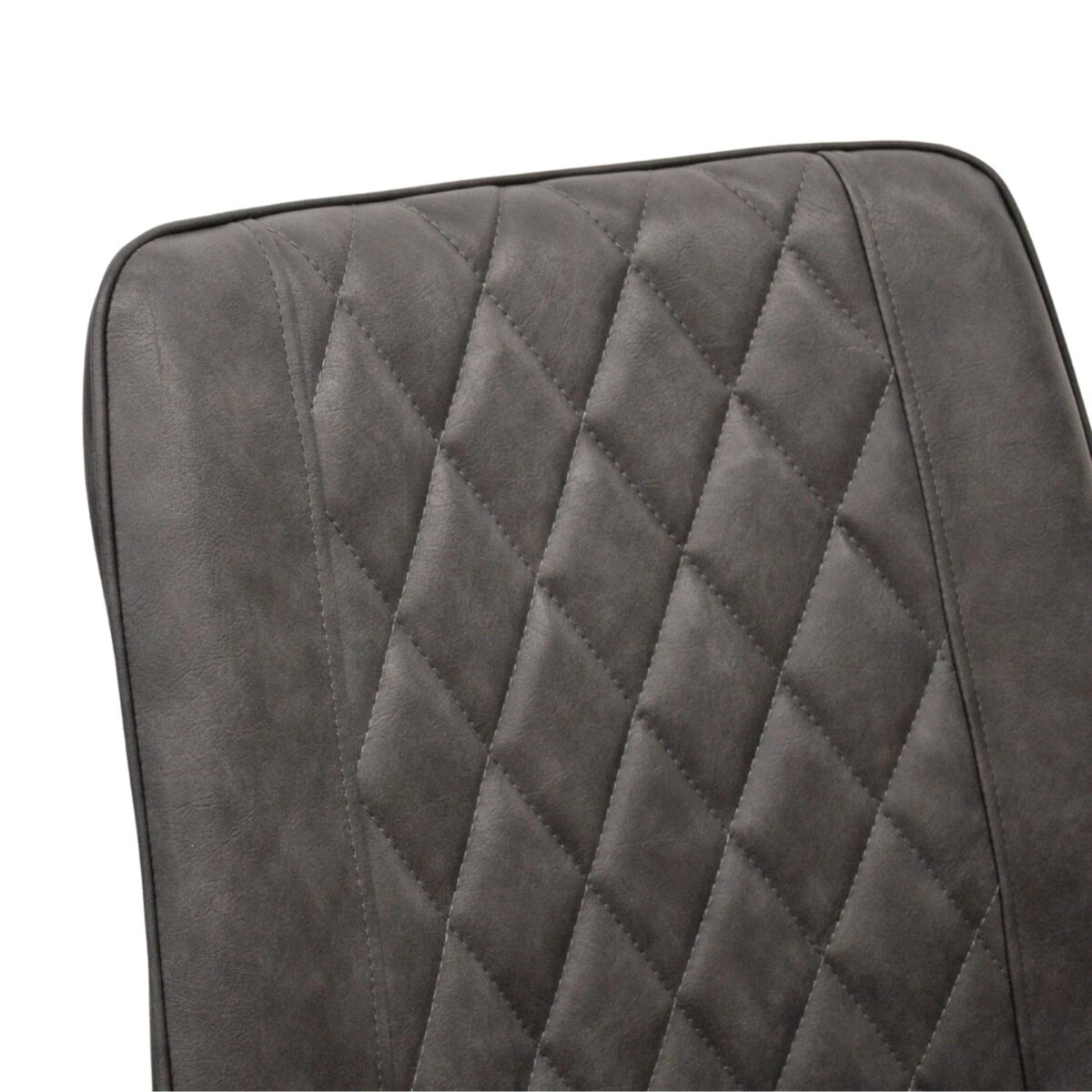 Hans (Cosy16) Eco-Leather Dark Grey + Black Legs Chair - Image 6