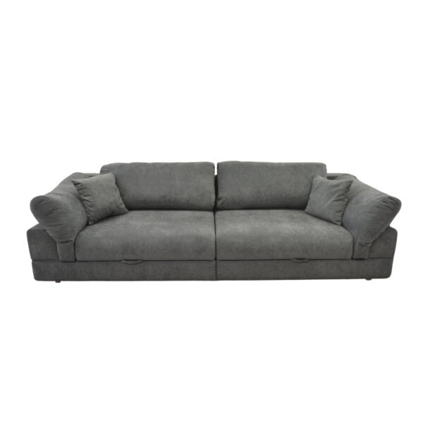 Neapoli Dark Grey Extendable Sofa Discover the Neapoli Dark Grey sofa bed, perfect for comfort and style in your home. With decorative cushions and an elegant design, it offers you a generous sleeping space. Choose comfort and sophistication in furniture!