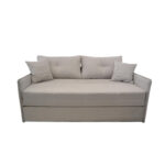 Orion 1800 Grey Convertible Sofa Discover the Orion 1800 Grey extendable sofa, an elegant choice for your living room. With 2 large decorative cushions and upholstery made of pleasant fabric, it offers both comfort and style. Ideal dimensions for relaxation: a seat depth of 95 cm and a sleeping area of 180 x 190 cm.