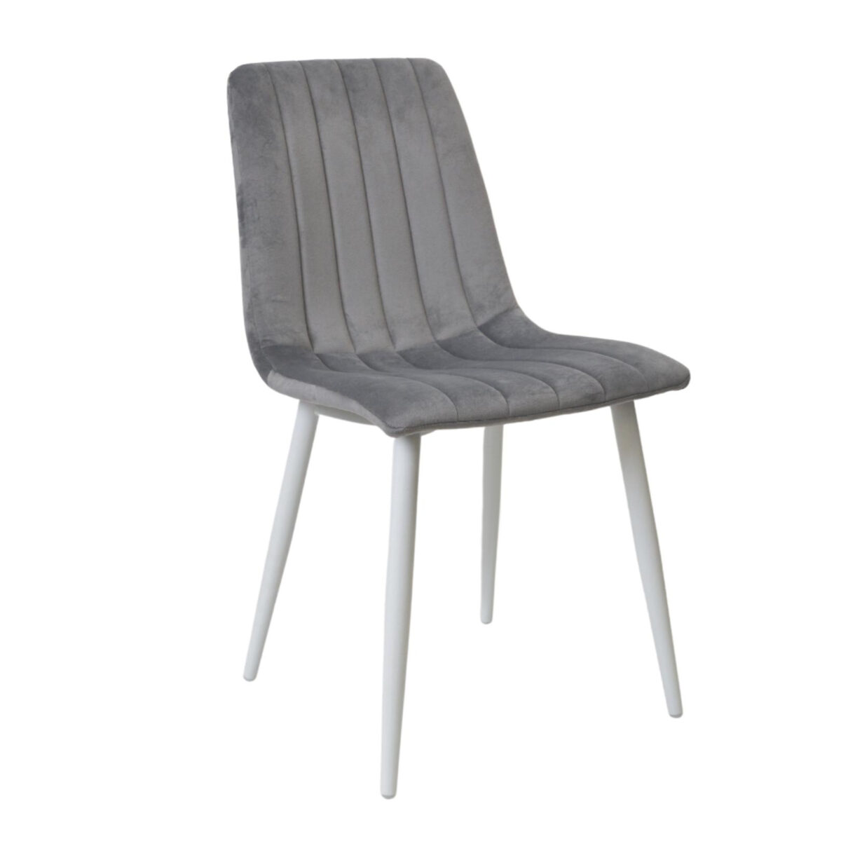 Dc-90 (N20) Dark Grey Velvet + White Legs Chair