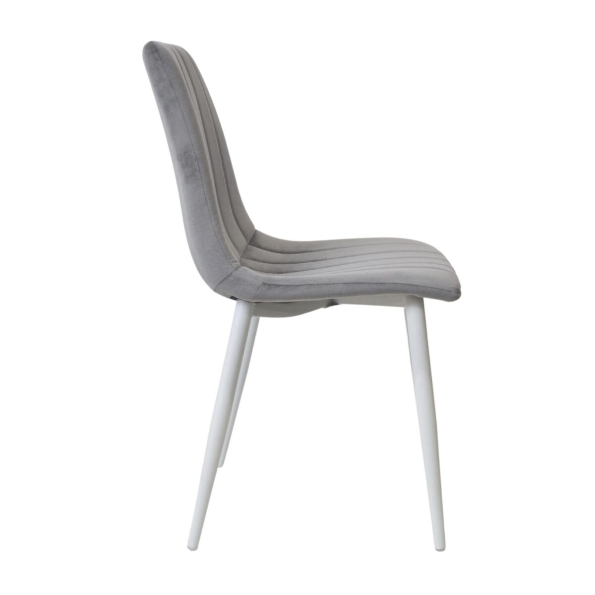 Dc-90 (N20) Dark Grey Velvet + White Legs Chair - Image 3