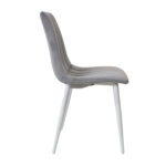 Dc-90 (N20) Dark Grey Velvet + White Legs Chair - Image 3