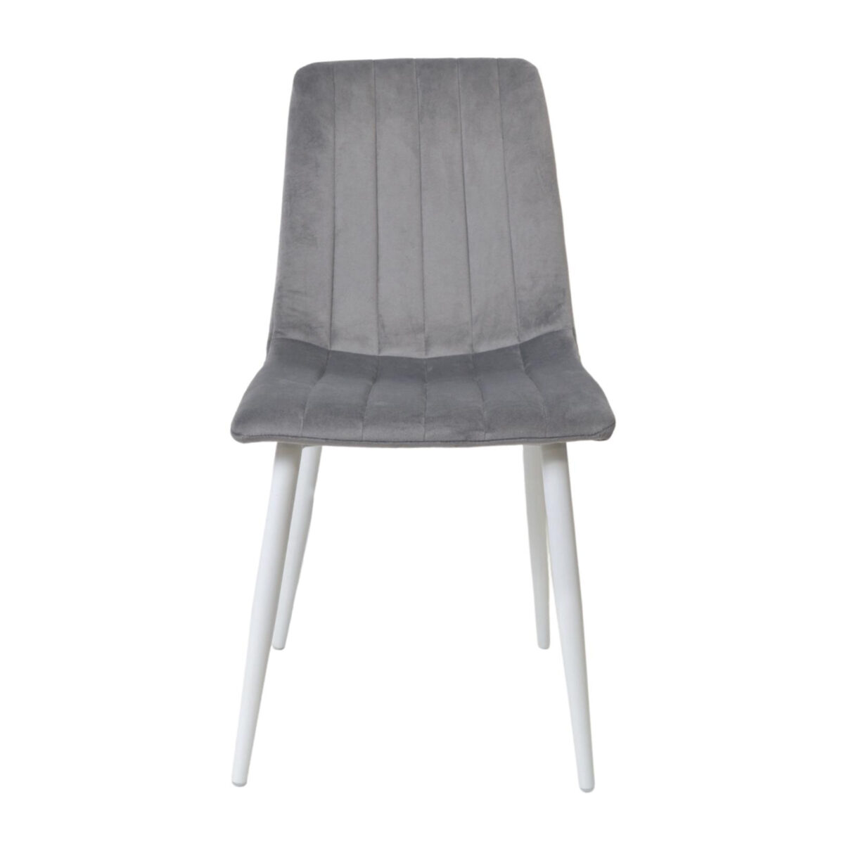 Dc-90 (N20) Dark Grey Velvet + White Legs Chair - Image 4