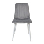 Dc-90 (N20) Dark Grey Velvet + White Legs Chair - Image 4