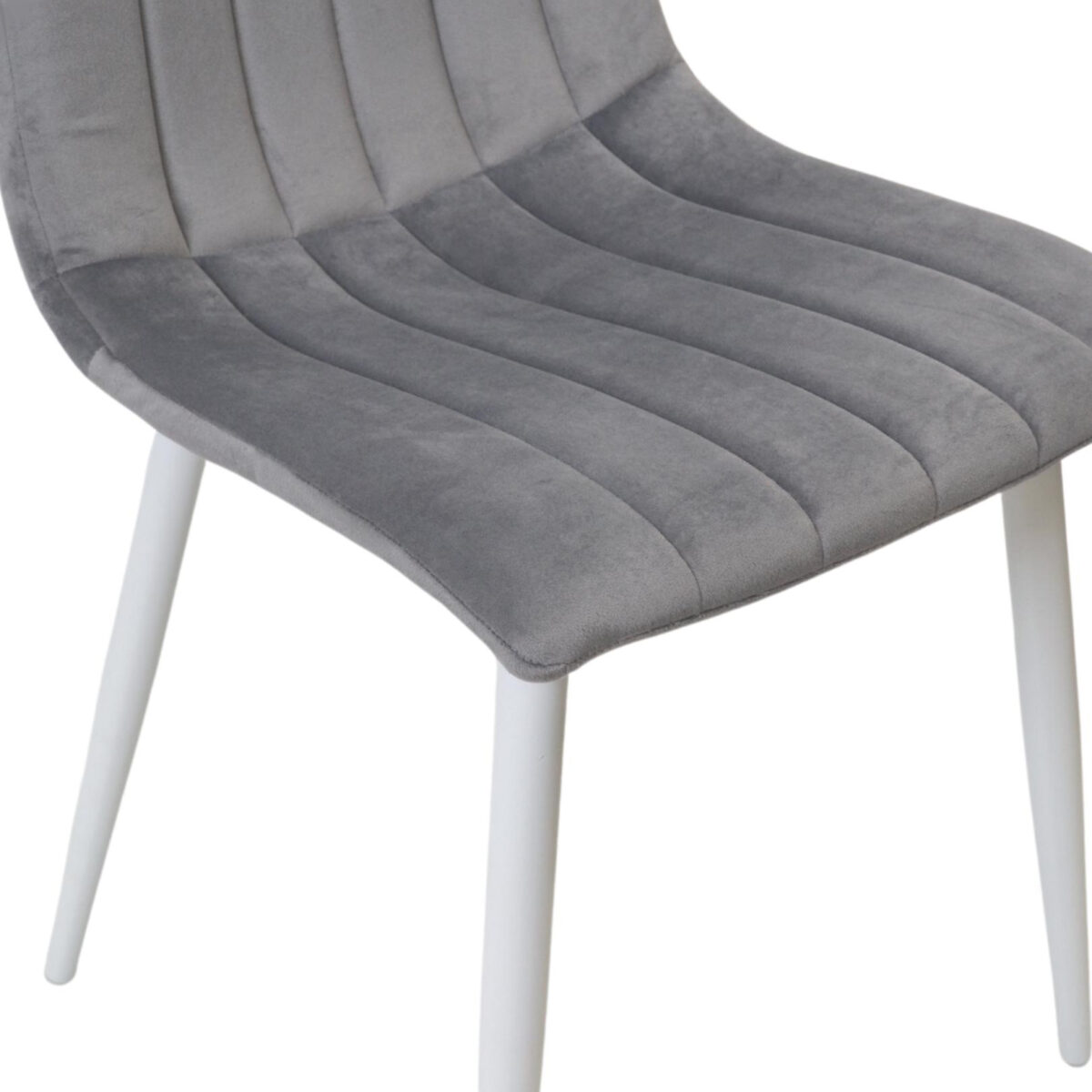 Dc-90 (N20) Dark Grey Velvet + White Legs Chair - Image 5