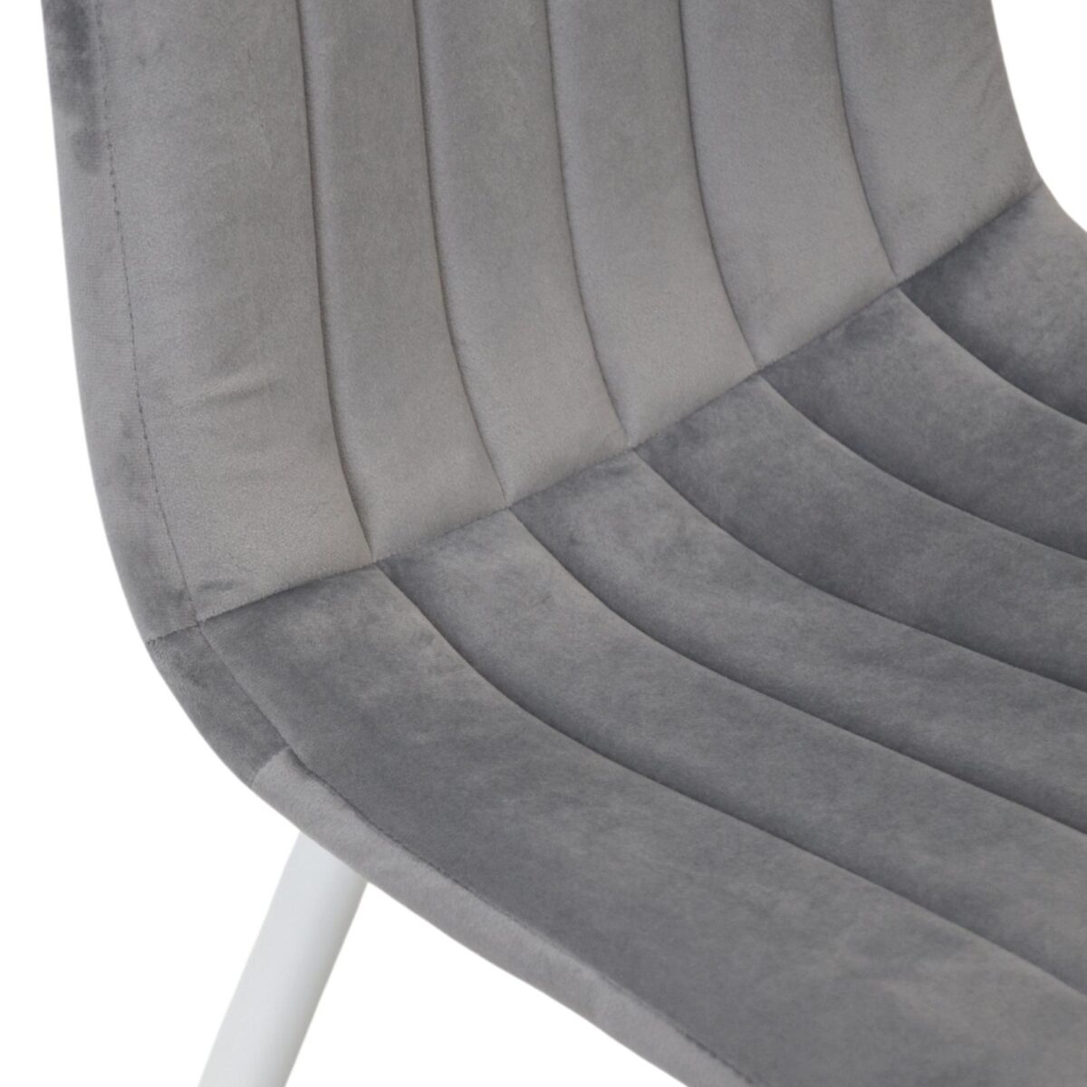 Dc-90 (N20) Dark Grey Velvet + White Legs Chair - Image 6