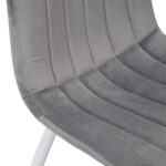 Dc-90 (N20) Dark Grey Velvet + White Legs Chair - Image 6