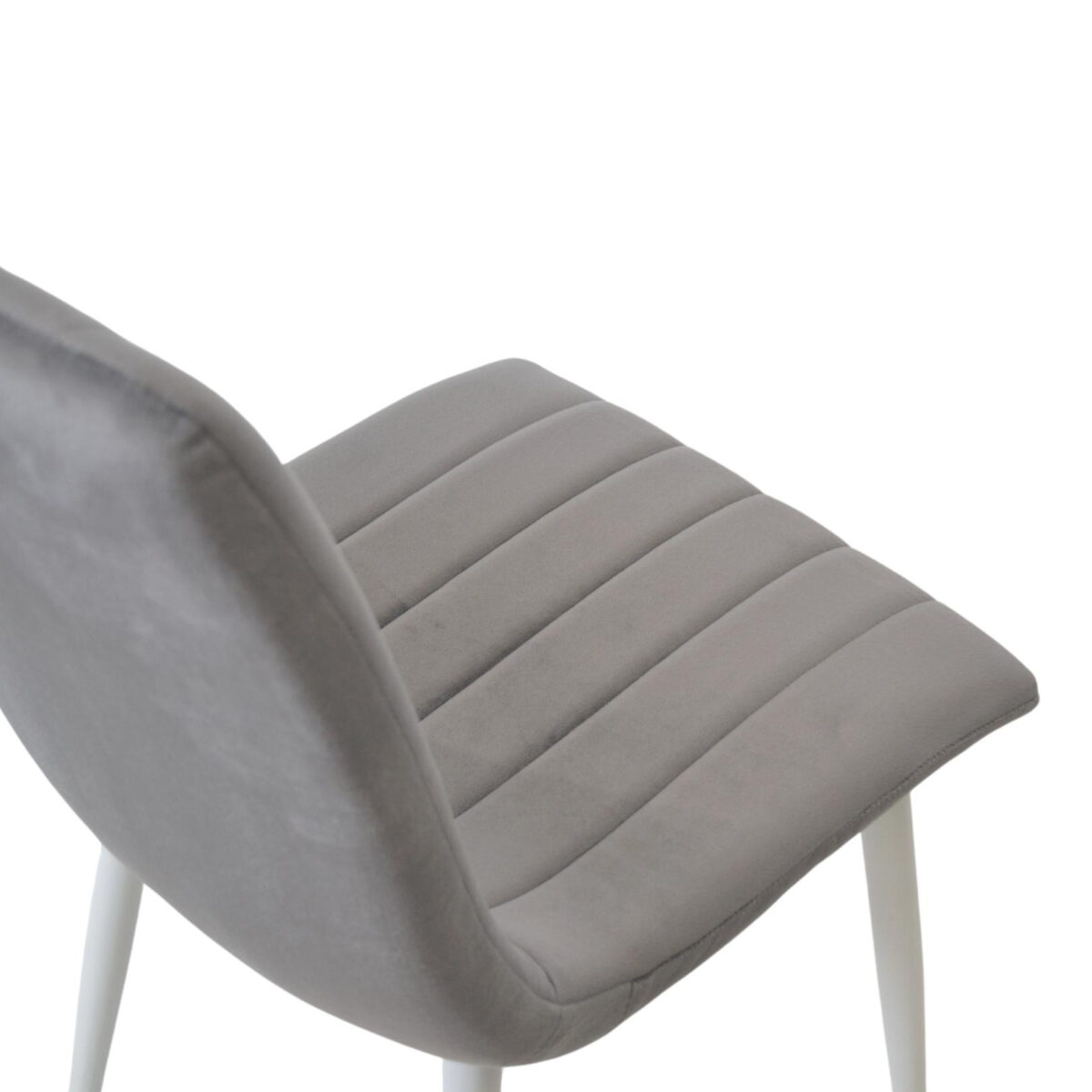 Dc-90 (N20) Dark Grey Velvet + White Legs Chair - Image 9