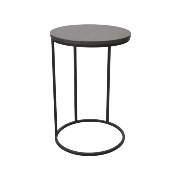 Rondo Notebook Table Black Marble Black Discover the Rondo Black Notebook Table, perfect for your office or living room. Its modern and elegant design makes it ideal for serving coffee or as a coffee table. It adds a touch of style to any space!