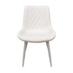 Hans (Cosy 20) Eco-Leather White + White Legs Chair - Image 4