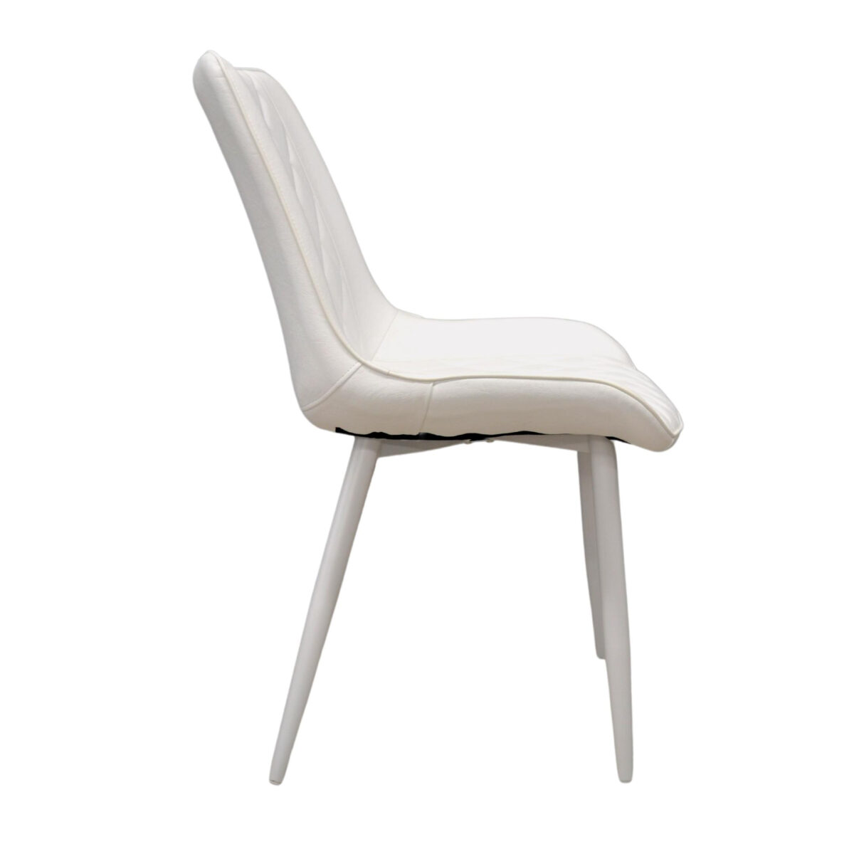 Hans (Cosy 20) Eco-Leather White + White Legs Chair - Image 3