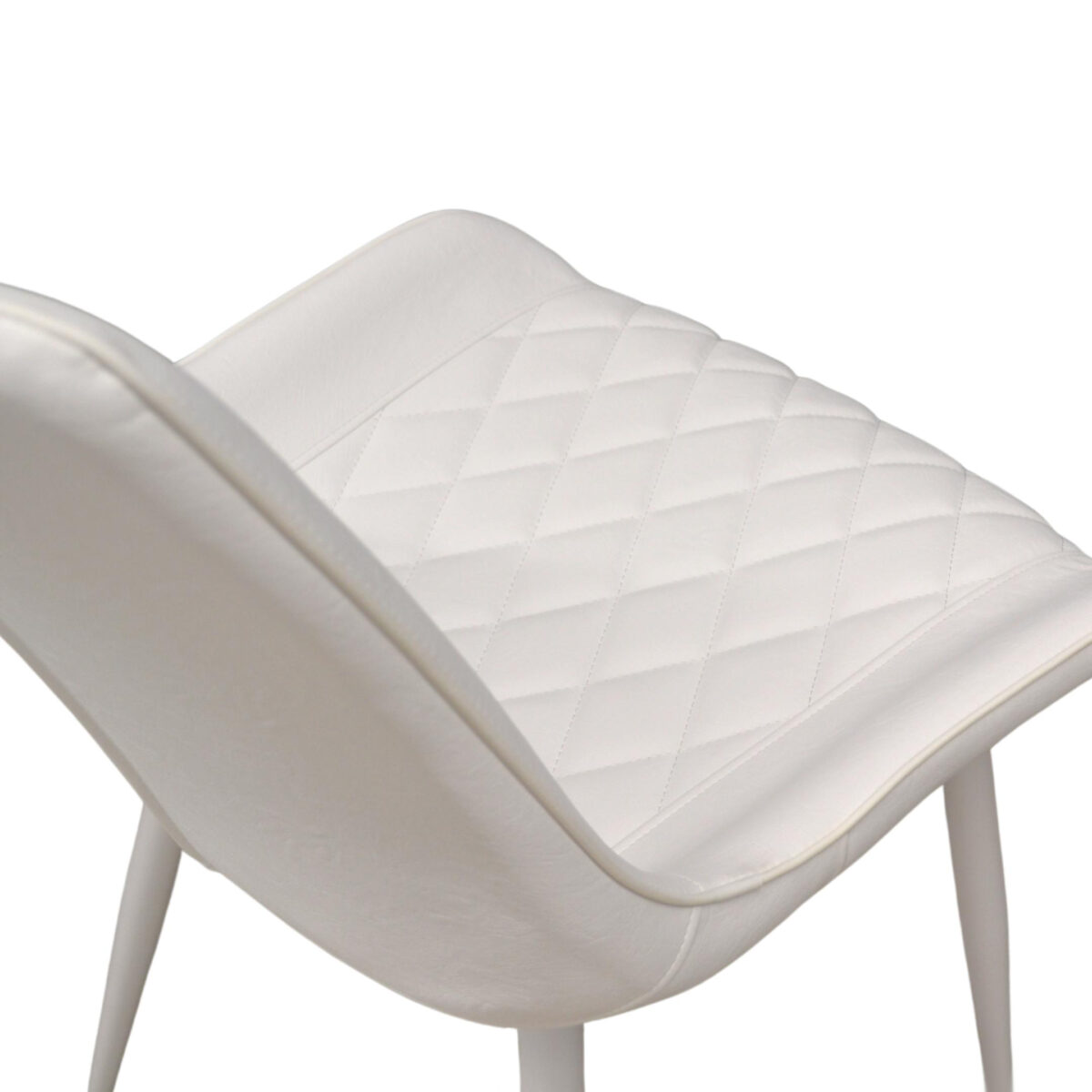 Hans (Cosy 20) Eco-Leather White + White Legs Chair - Image 8