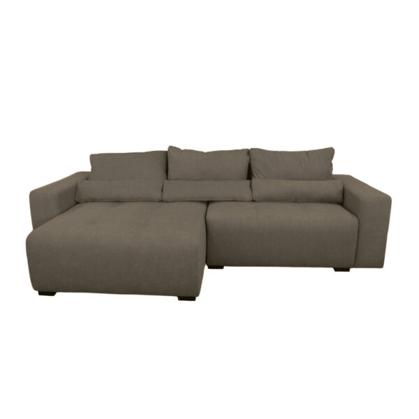 Turin Brown Convertible Sofa Discover the Turin Brown extendable sofa, ideal for the comfort of 2-3 people. With a wooden frame, independent springs, and high-density polyurethane foam, this corner sofa provides restful sleep. Upholstered in pleasant fabric, it boasts generous dimensions for relaxation.