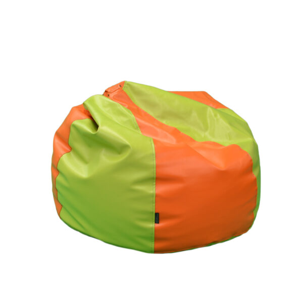 Eco Leather Green-Orange Mini Bean Bag Discover the Eco Green-Orange Mini Bean-Bag Chair, ideal for children's rooms. This comfortable chair, filled with polystyrene, perfectly conforms to the body and is easy to clean thanks to its washable cover. A perfect piece of furniture for the living room or office!