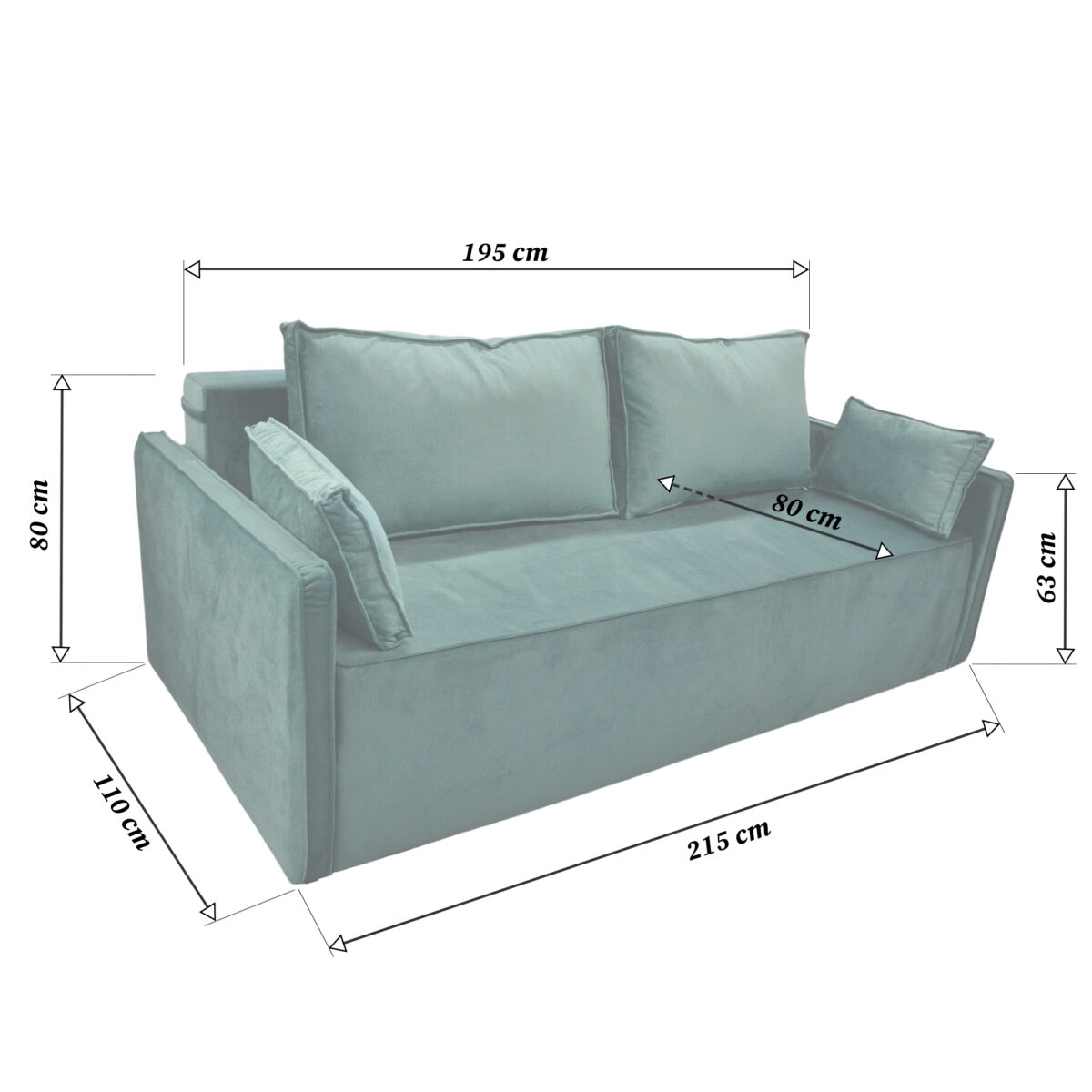 Greiss Green Extendable Sofa - Image 7