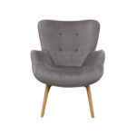 Leonard Dark Grey Velvet Armchair - Image 2