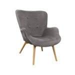 Leonard Dark Grey Velvet Armchair