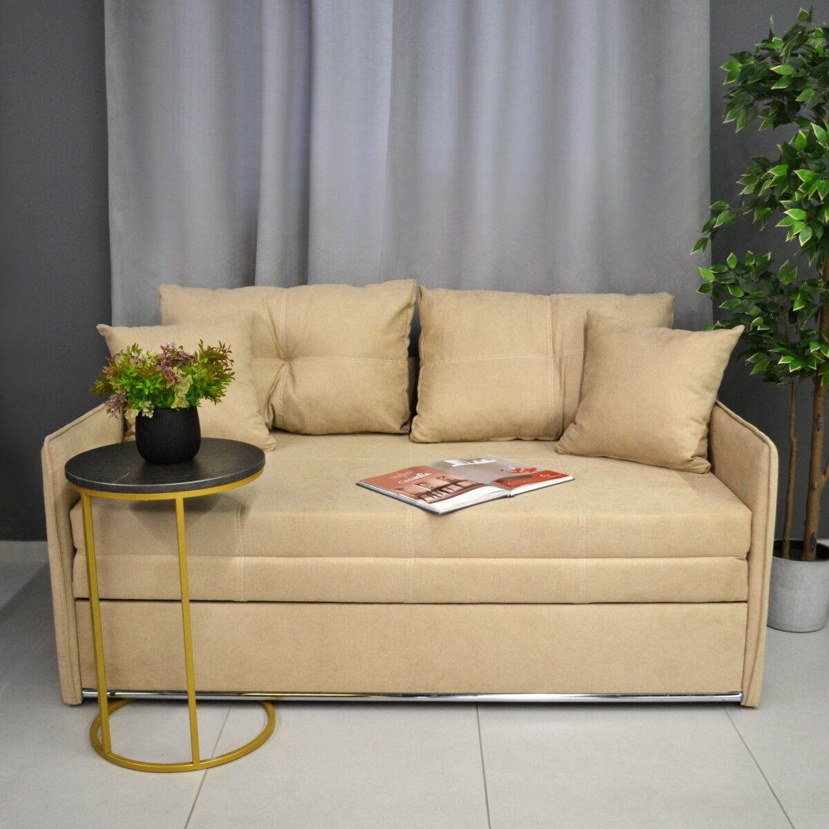 Orion 1600 Beige Extendable Sofa - Image 2