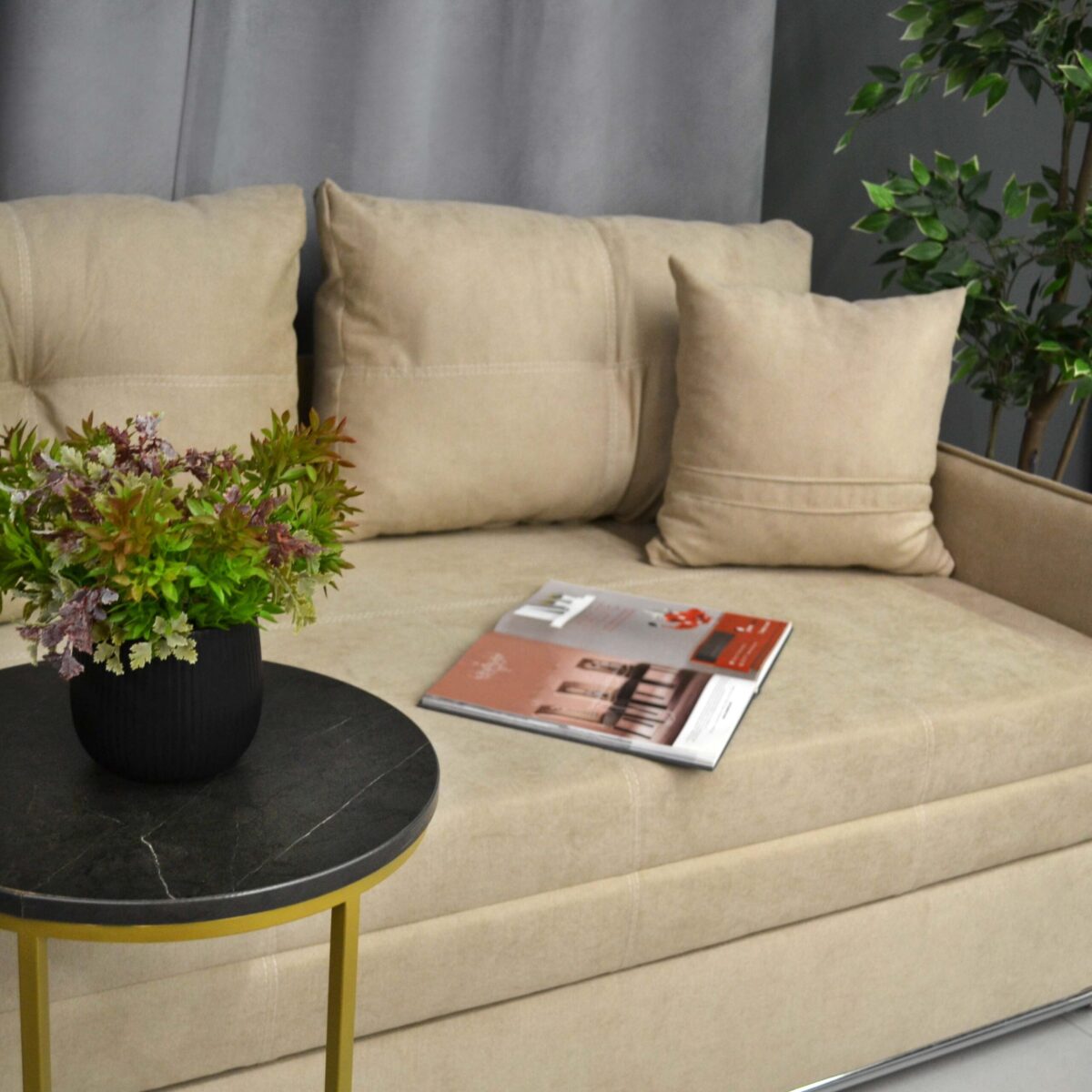 Orion 1600 Beige Extendable Sofa - Image 3