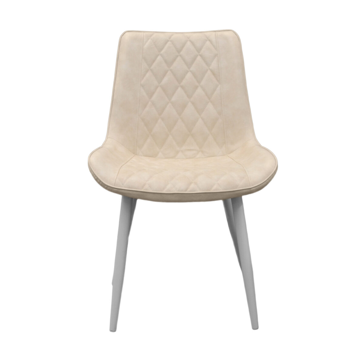 Hans (Cosy 15) Beige Eco-Leather + White Legs Chair - Image 4