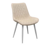 Hans (Cosy 15) Beige Eco-Leather + White Legs Chair