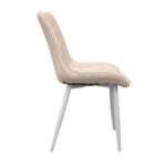 Hans (Cosy 15) Beige Eco-Leather + White Legs Chair - Image 3