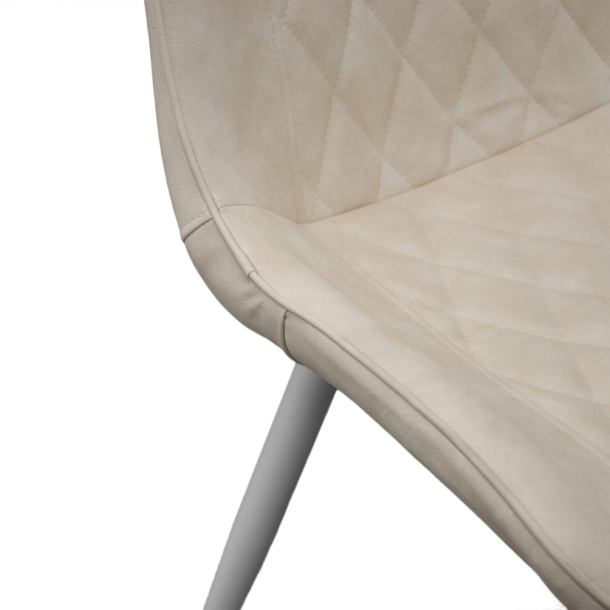 Hans (Cosy 15) Beige Eco-Leather + White Legs Chair - Image 7
