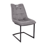 Comfort Chair Hlr21 Grey Discover the Confort Hlr21 chair in gray, perfect for kitchen furniture. Built from plywood and polyurethane foam, upholstered in velvet, and featuring metal legs, this chair offers comfort and elegance. Ideal for any kitchen!
