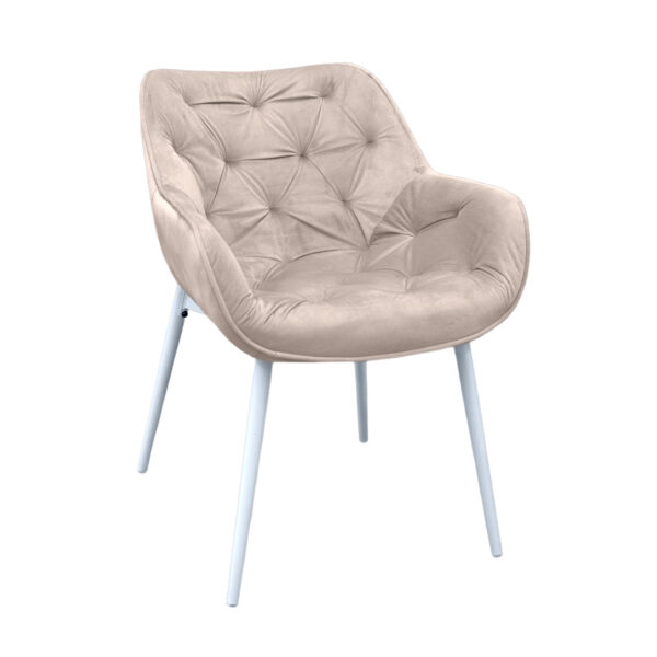 Lotus Cappuccino Chair Discover the Lotus Cappuccino chair, the perfect combination of elegance and comfort for your modern kitchen. With a soft velvet seat and sturdy metal legs, this chair is ideal for any interior. Also available in other colors!