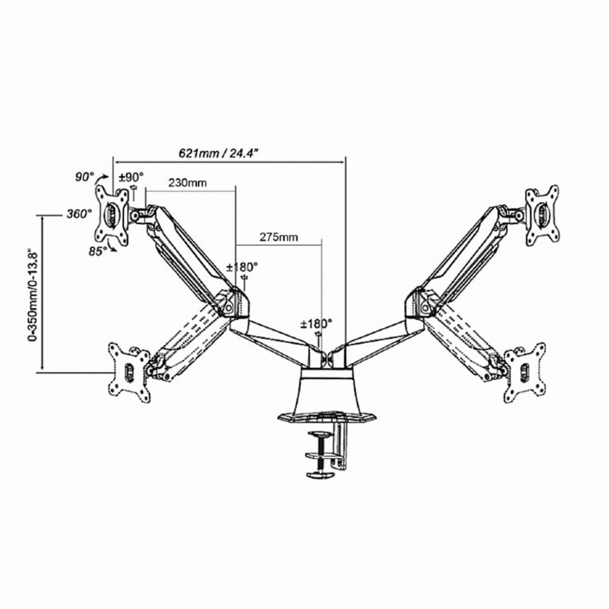 Double Monitor Support Arm - Image 6