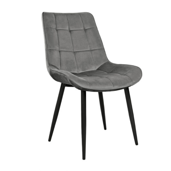 Hans Chair Velvet Dark Grey HLR21 + Black Legs Enhance your office with the Hans Dark Grey Velvet Chair HLR21, comfortable and elegant! Upholstered in delicate velvet and featuring sturdy metal legs, this chair offers stability and style. Discover the perfect comfort for any space now!