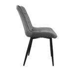 Hans Chair Velvet Dark Grey HLR21 + Black Legs - Image 3