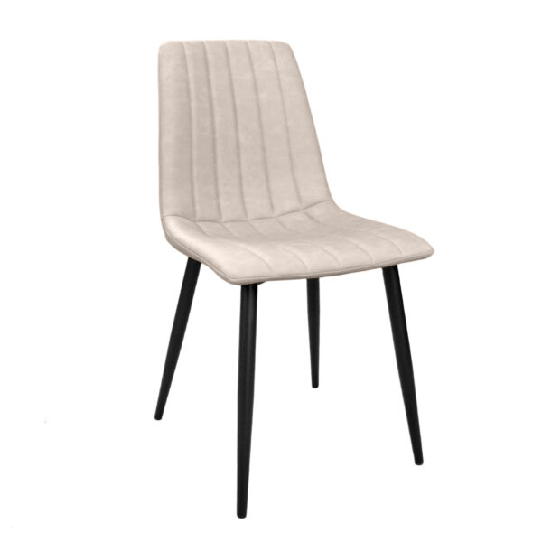 Dc-90p Eco-Leather Light Grey + Black Legs Chair