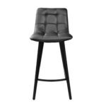 Laus Eco-Leather Black Bar Stool - Image 2