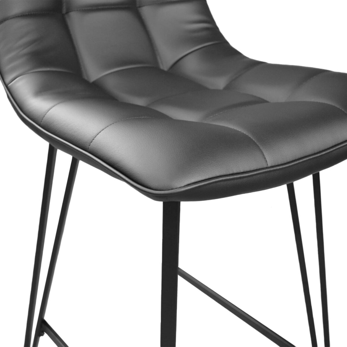 Laus Eco-Leather Black Bar Stool - Image 5